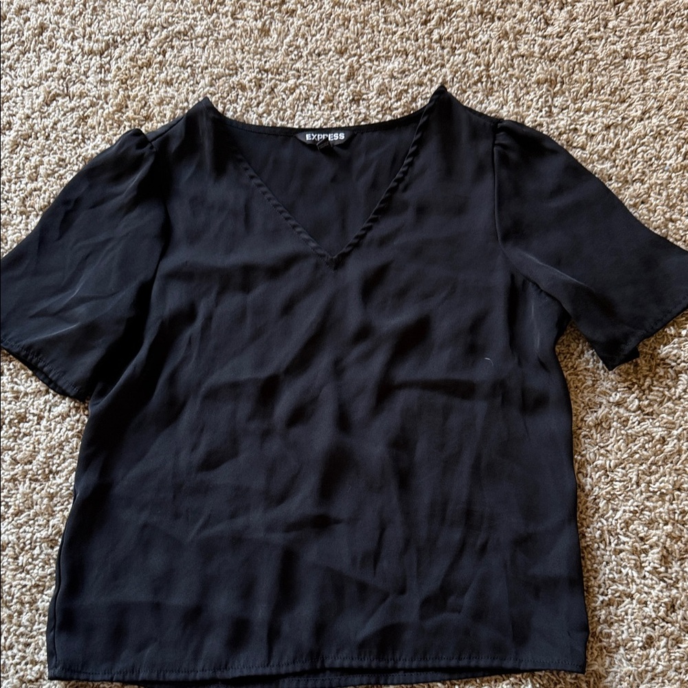 Express Black V-Neck Blouse